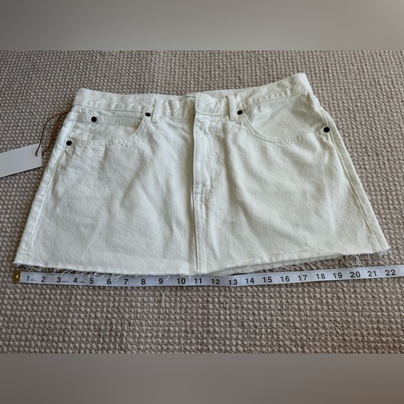 NWT SLVRLAKE Micro Mini Cut Off Skirt in Off White size 30 - Picture 8 of 12